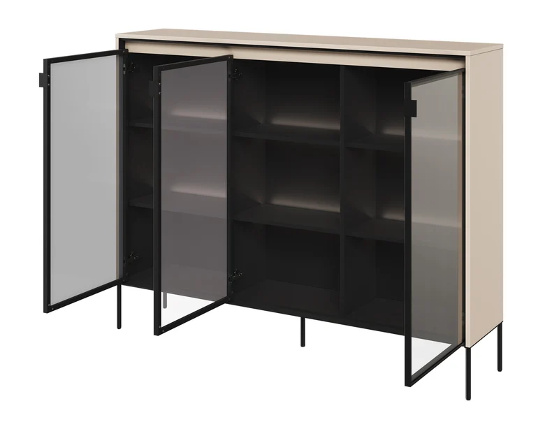 Drehtürenschrank Trend 150 cm mit LED Beige