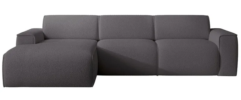 Ecksofa Bouvi L-förmig linksseitig dunkelgrauer Bouclé