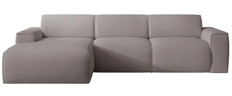 Ecksofa Bouvi L-förmig linksseitig grau-braun Bouclé