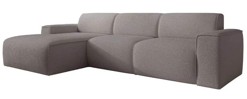 Ecksofa Bouvi L-förmig linksseitig grau-braun Bouclé