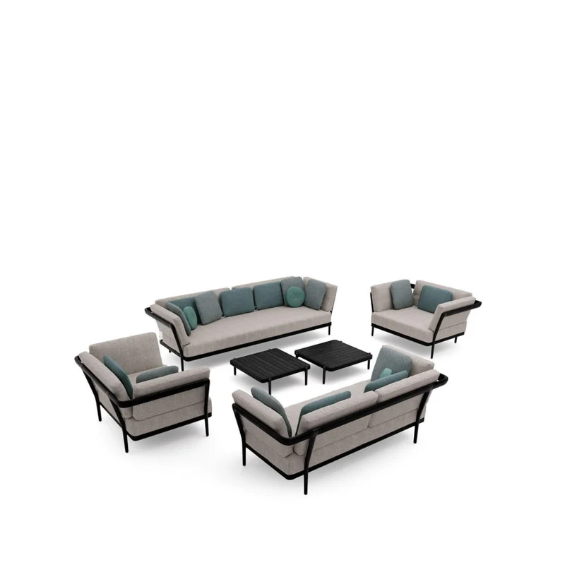 Loungekonzept 4 FLOWS - Black/Teak Nero