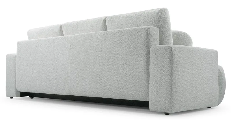 Drei-Sitzer-Schlafsofa Barletto mit Stauraum, grau-beige Bouclé