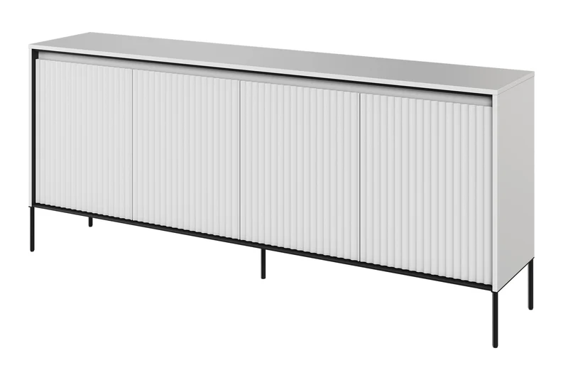 Niedriger Trend-Vier­türiger Kommode 193 cm mit LED Weiß