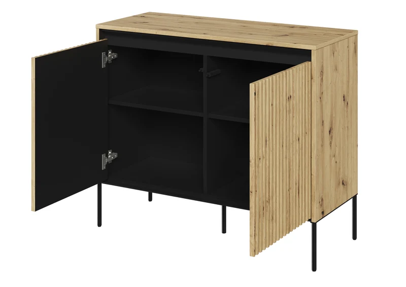 Zweittürige Kommode Trend 98 cm mit LED Artisan Eiche