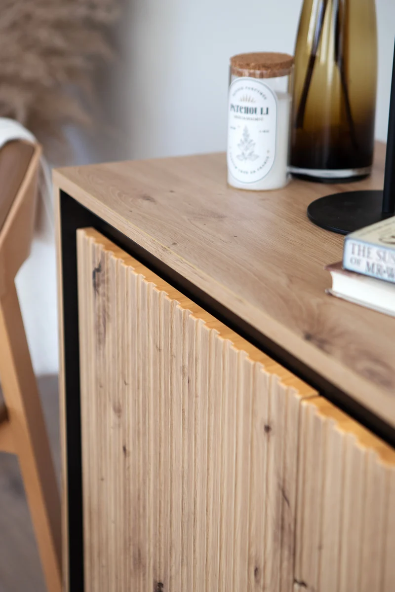 Zweittürige Kommode Trend 98 cm mit LED Artisan Eiche