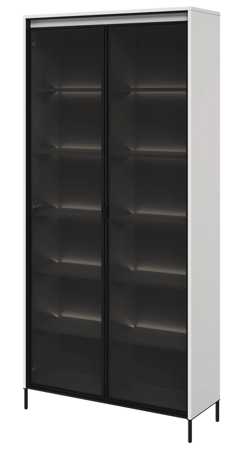 Zweiflügeliger Schrank Trend 92 cm mit LED Weiß