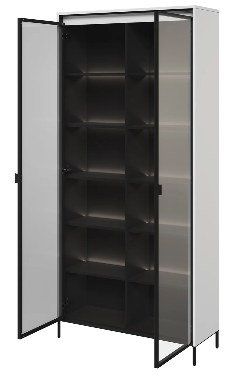 Zweiflügeliger Schrank Trend 92 cm mit LED Weiß