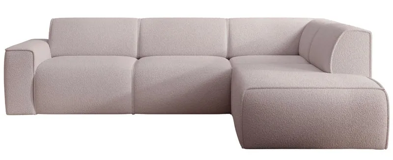 Ecksofa Bouvi L-förmig mit rechter Armlehne, beige Bouclé