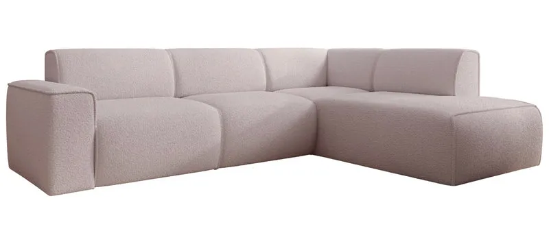 Ecksofa Bouvi L-förmig mit rechter Armlehne, beige Bouclé