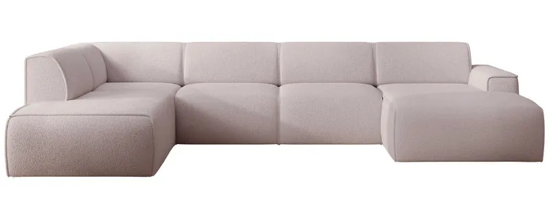 Ecksofa Bouvi U-förmig linksseitig beige Bouclé
