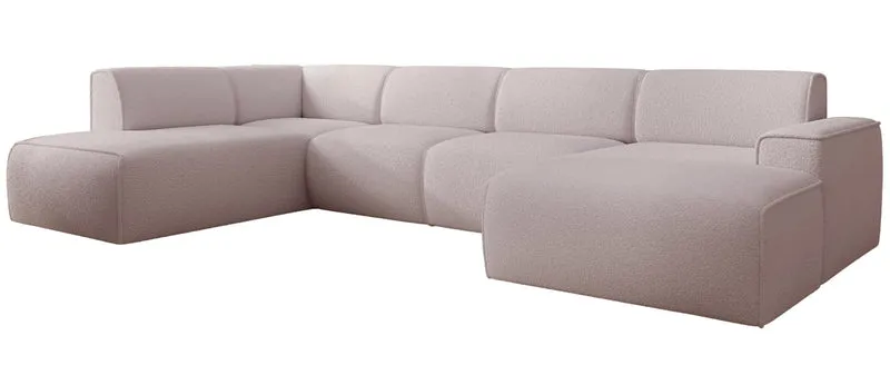 Ecksofa Bouvi U-förmig linksseitig beige Bouclé