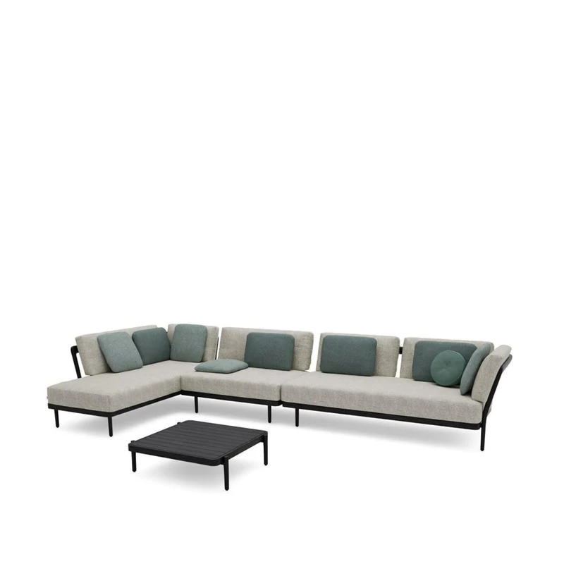 Loungekonzept 2 FLOWS - Black/Teak Nero