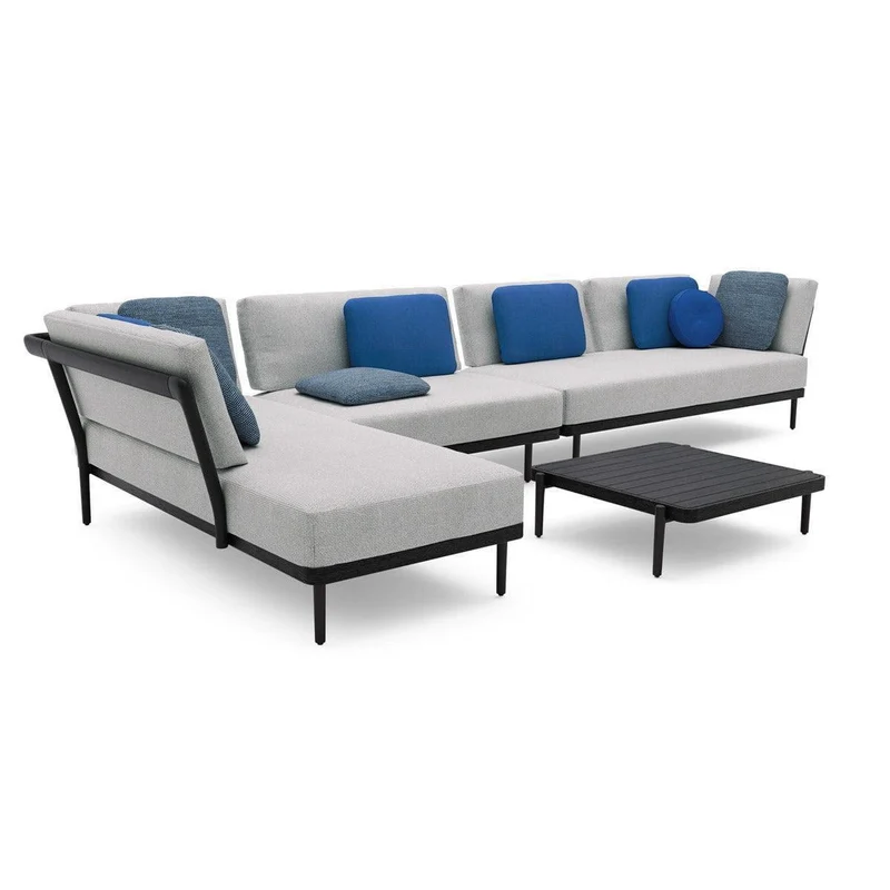 Loungekonzept 2 FLOWS - Black/Teak Nero