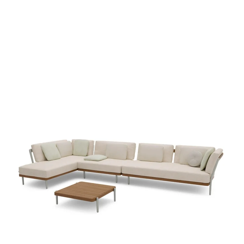 Loungekonzept 2 FLOWS - Flint/Teak