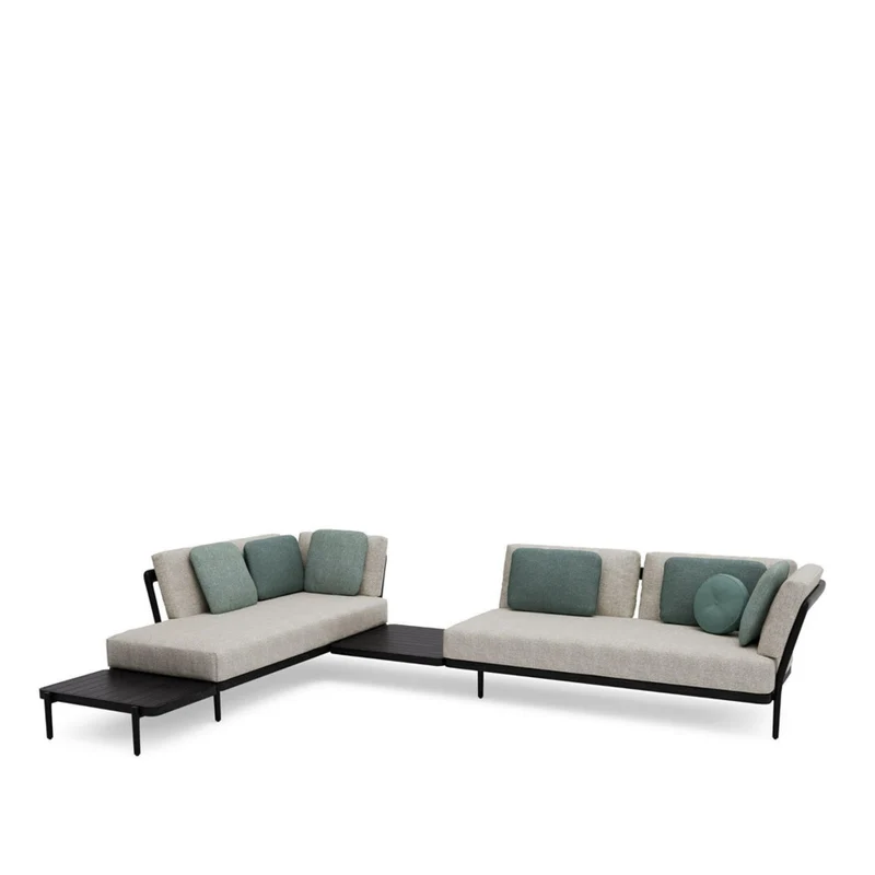 Loungekonzept 3 FLOWS - Black/Teak Nero
