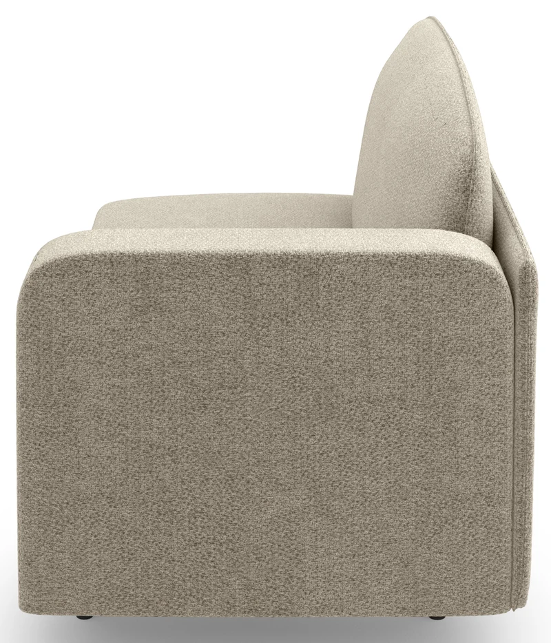 Ausziehbare Liege Pinkio, linksseitig, mit Stauraum, beige Chenille