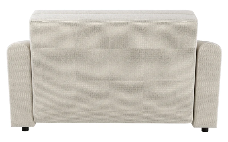 Zweisitziges ausklappbares Sofa Stevio 150 cm mit Stauraum, cremefarben, hydrophobes Chenille