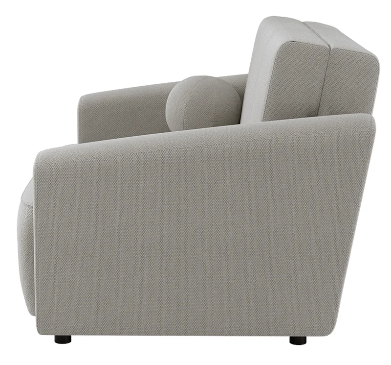 Zweisitziges ausziehbares Sofa Stevio 150 cm mit Stauraum, grau-beiger hydrophober Chenillestoff