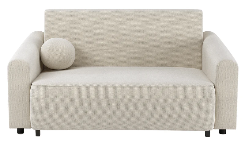 Zweisitziges ausziehbares Sofa Stevio 170 cm mit Stauraum, cremefarben, hydrophobes Chenille