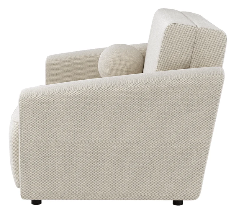 Zweisitziges ausziehbares Sofa Stevio 170 cm mit Stauraum, cremefarben, hydrophobes Chenille