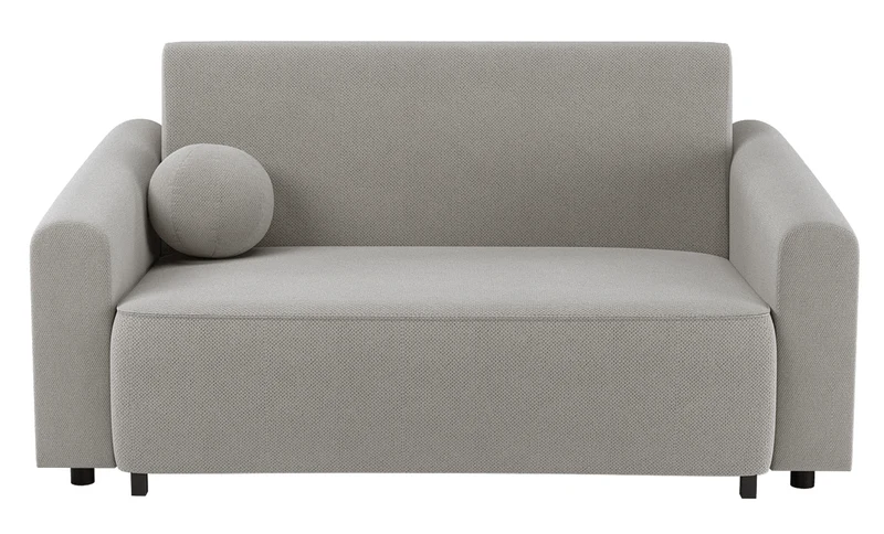 Zweisitziges ausklappbares Sofa Stevio 170 cm mit Stauraum, grau-beige, hydrophobes Chenille