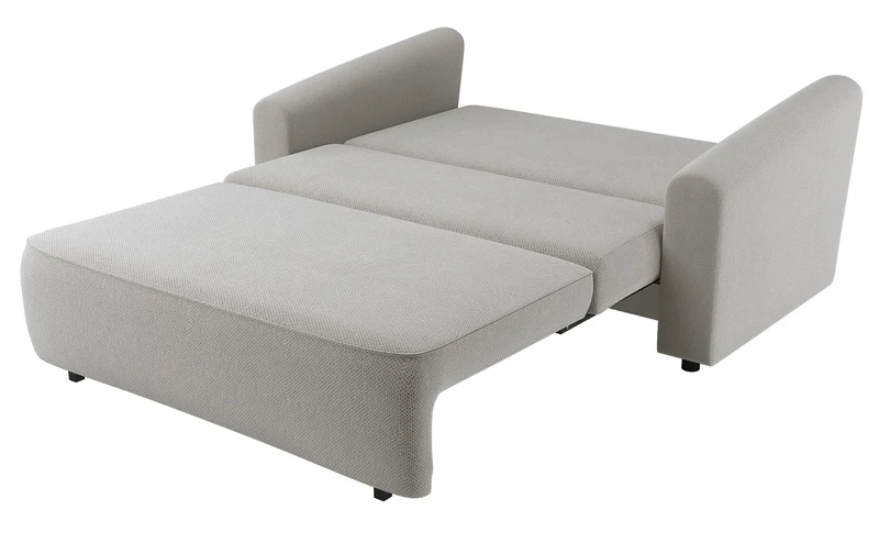 Zweisitziges ausklappbares Sofa Stevio 170 cm mit Stauraum, grau-beige, hydrophobes Chenille