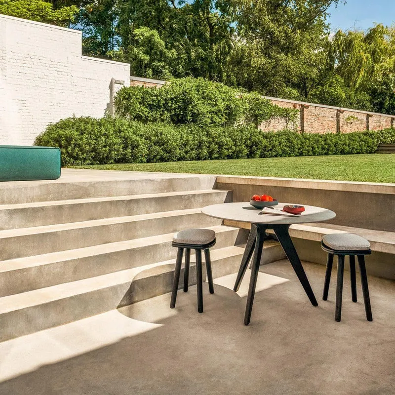 Gartenhocker SOLID Teak Nero - H47