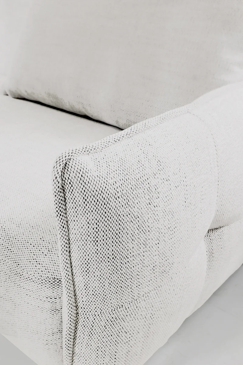 Ecksofa mit Schlafunktion Oblivio mini, L-förmig, linksseitig, mit Stauraum, weißes Geflecht