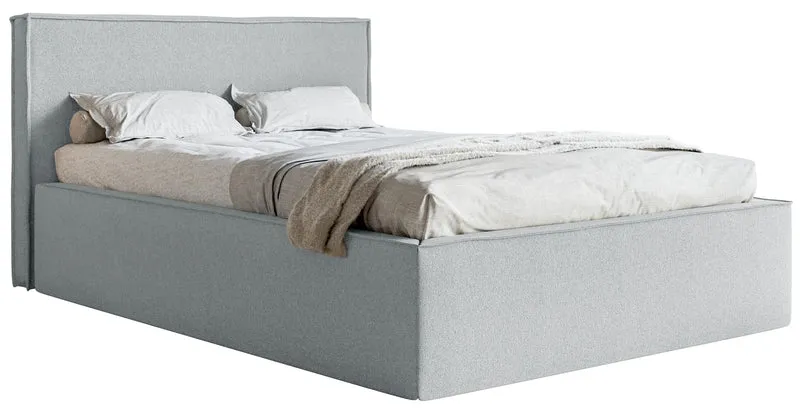Polsterbett 180x200 cm Lucera mit Stauraum, grauer Chenille-Stoff