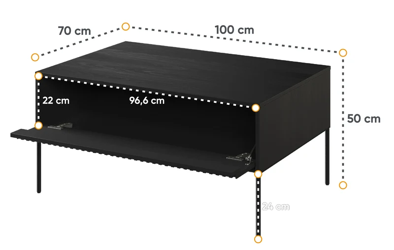 Couchtisch Trend 100 cm Schwarz