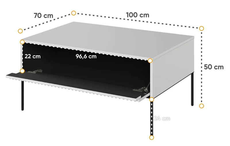 Trend Couchtisch 100 cm Weiß