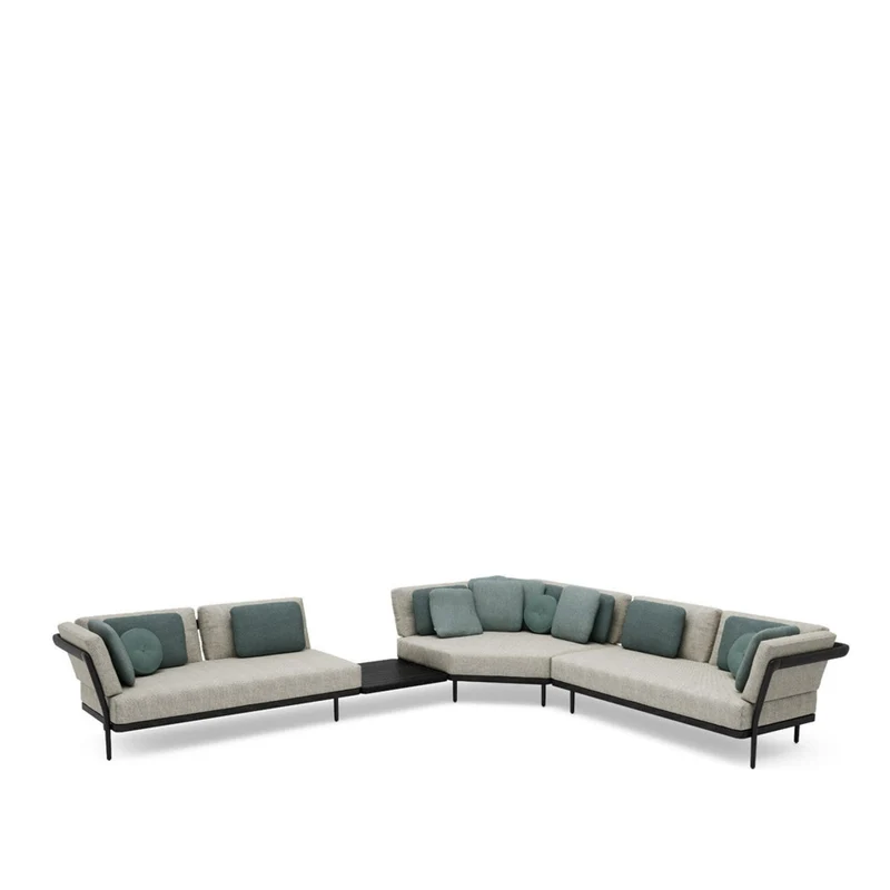 Loungekonzept 1 FLOWS - Black/Teak Nero