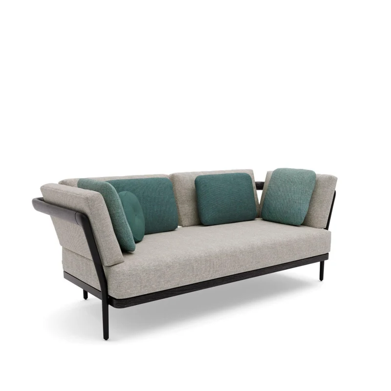Gartensofa FLOWS 2-Sitzer - Black/Teak Nero