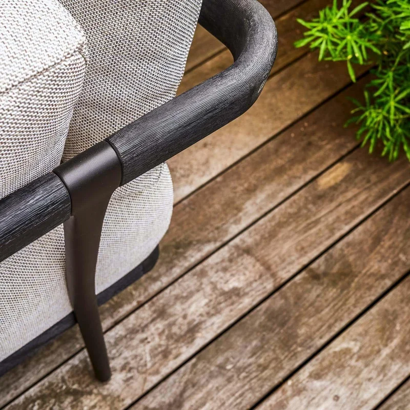 Gartensofa FLOWS 2-Sitzer - Black/Teak Nero