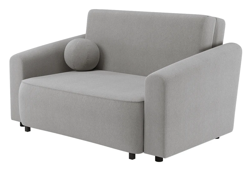 Zweisitziges ausziehbares Sofa Stevio 150 cm mit Stauraum, grauer hydrophober Chenille-Stoff