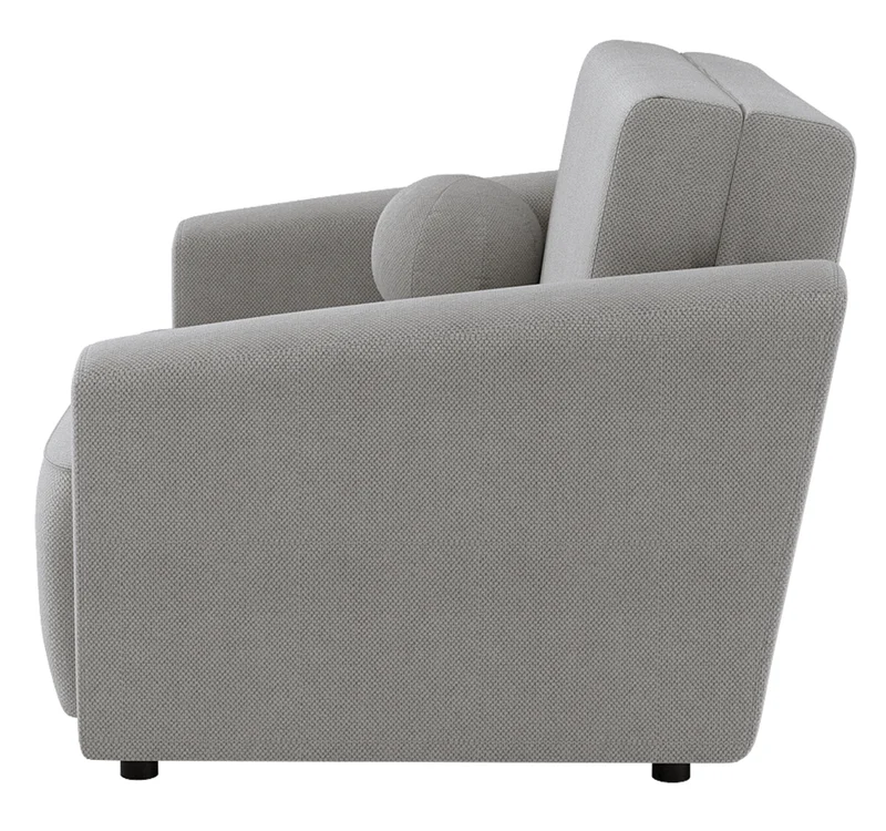 Zweisitziges ausziehbares Sofa Stevio 150 cm mit Stauraum, grauer hydrophober Chenille-Stoff