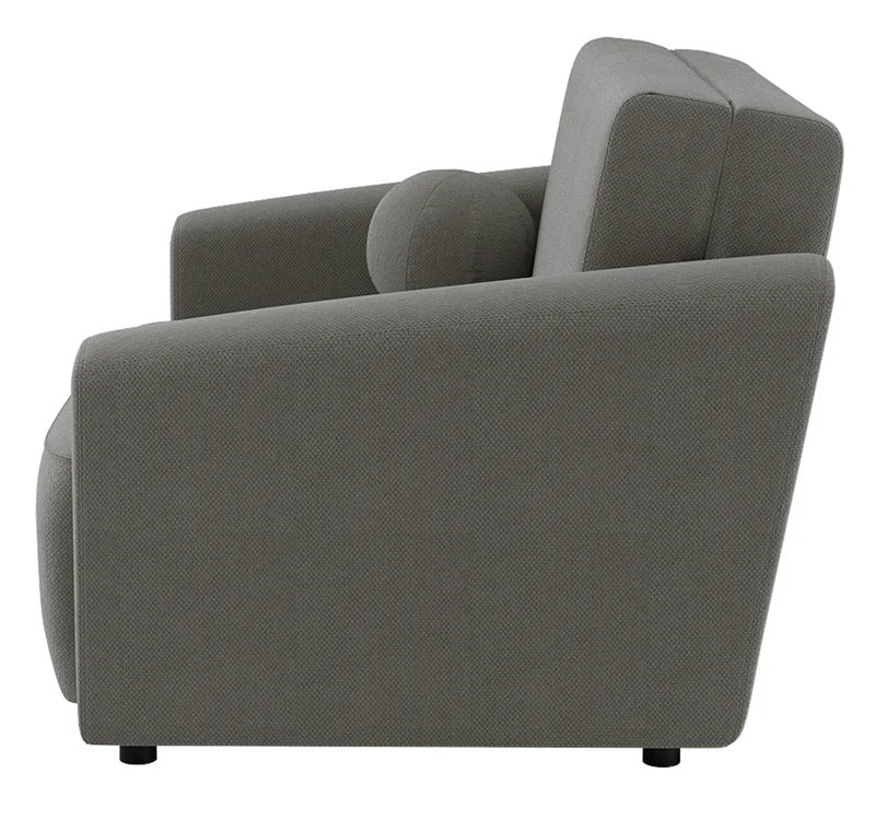 Zweisitziges ausklappbares Sofa Stevio 150 cm mit Stauraum, dunkelgrauer hydrophober Chenillestoff