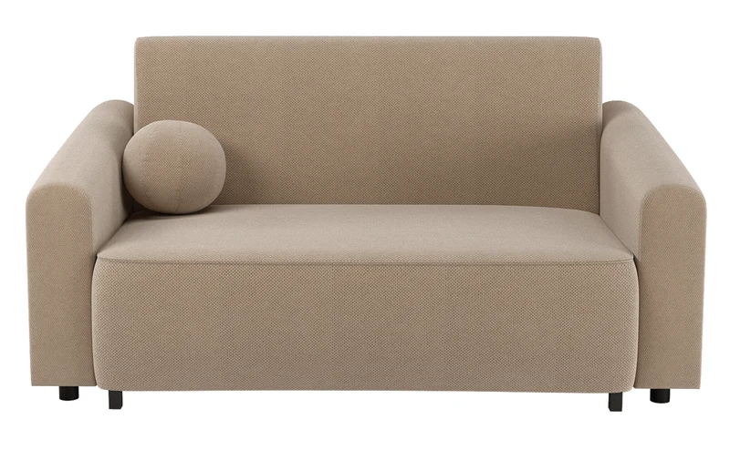 Zweisitziges ausklappbares Sofa Stevio 170 cm mit Stauraum, beige, hydrophobes Chenille