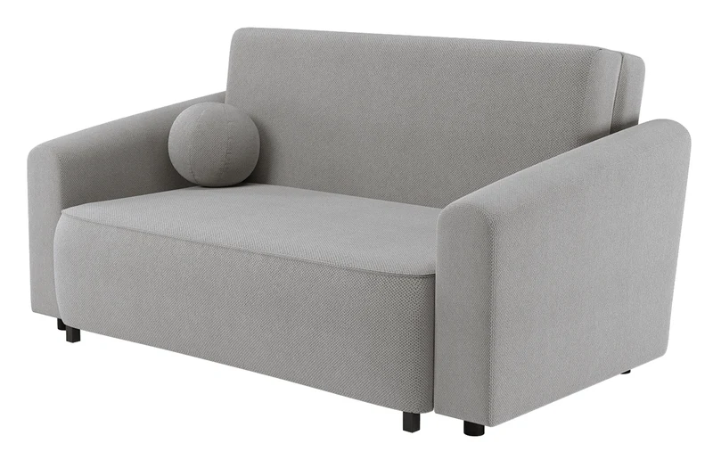 Zweisitziges ausklappbares Sofa Stevio 170 cm mit Stauraum, grauer hydrophober Chenille-Stoff