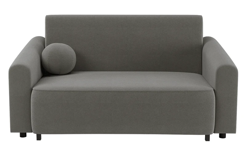 Zweisitziges ausklappbares Sofa Stevio 170 cm mit Stauraum, dunkelgrauer hydrophober Chenillebezug