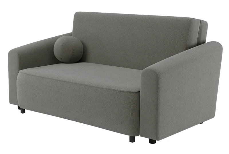 Zweisitziges ausklappbares Sofa Stevio 170 cm mit Stauraum, dunkelgrauer hydrophober Chenillebezug