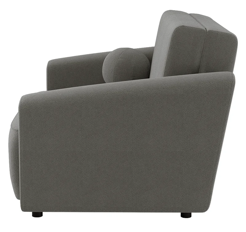 Zweisitziges ausklappbares Sofa Stevio 170 cm mit Stauraum, dunkelgrauer hydrophober Chenillebezug