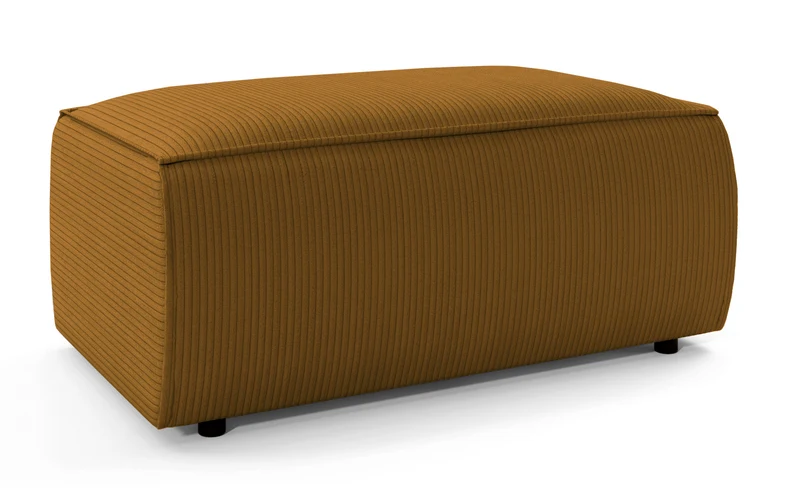 Farese Sitzpouf aus senffarbenem Cordstoff