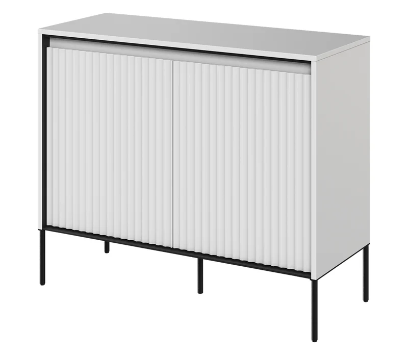 Zweiturige Kommode Trend 98 cm mit LED Weiß