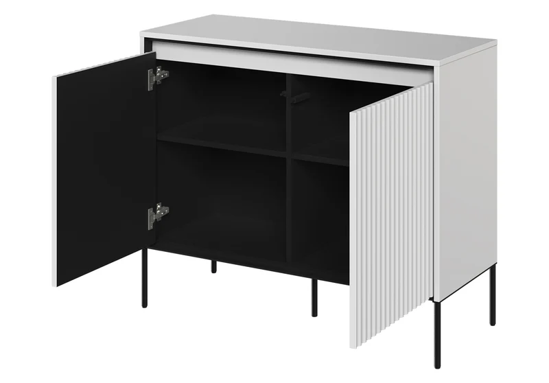 Zweiturige Kommode Trend 98 cm mit LED Weiß