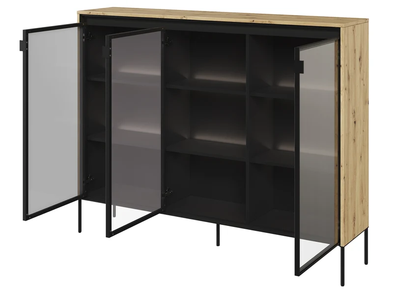 Drehtürenschrank Trend 150 cm mit LED Artisan-Eiche