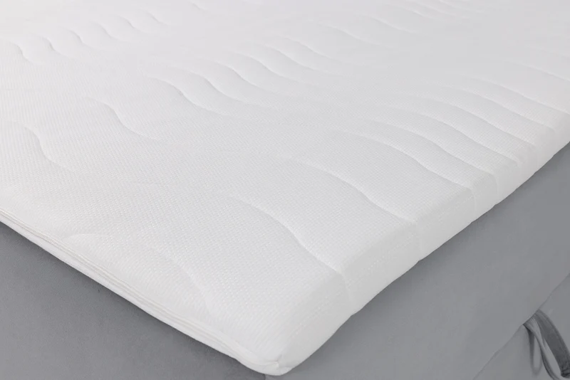 Kontinentalbett 180x200 cm Daissy mit Stauraum und Topper, grauer Samt
