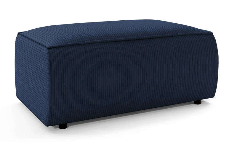 Farese Ottoman aus dunkelblauem Cordstoff