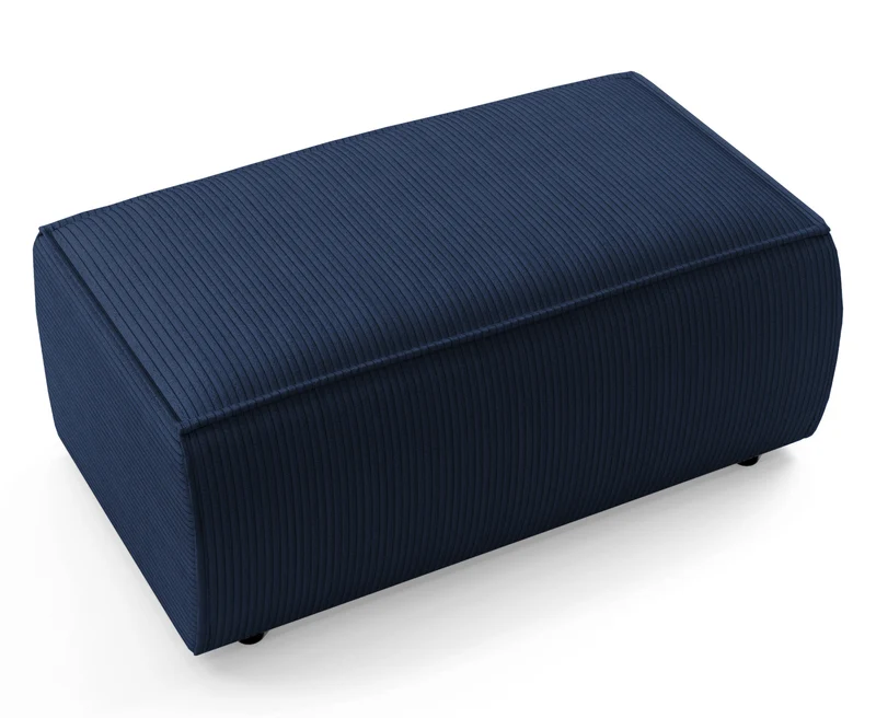 Farese Ottoman aus dunkelblauem Cordstoff