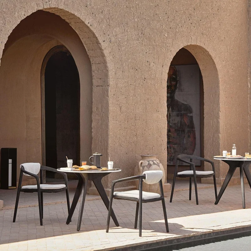 Bartisch TORSA Teak Nero - Ø80